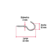 Blíster con 12 armellas abiertas de 17 x 40, FIERO