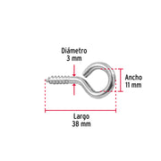 Blíster con 8 armellas cerradas de 19 x 60, FIERO