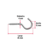 Blíster con 6 armellas abiertas de 20 x 70, FIERO