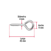 Blíster con 6 armellas cerradas de 20 x 70, FIERO