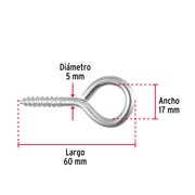 Blíster con 2 armellas cerradas de 22 x 100, FIERO