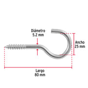Blíster con 2 armellas abiertas de 23 x 110, FIERO