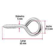 Blíster con 2 armellas cerradas de 23 x 110, FIERO