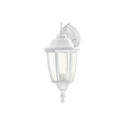 Arbotante tipo farol tradicional suspendido p/exterior, bco.