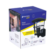 Arbotante tipo farol moderno soportado p/exteriores, negro