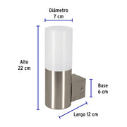 Arbotante LED exterior 5 W 3000K 1 spot, 7x22 cm, VOLTECK