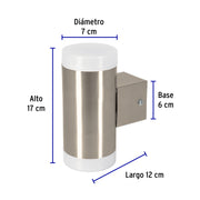 Arbotante LED exterior 10 W 3000K 2 spots, 7x17 cm, VOLTECK