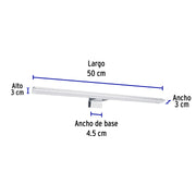 Luminario LED de pared para baño 10W 4000K, lineal, VOLTECK