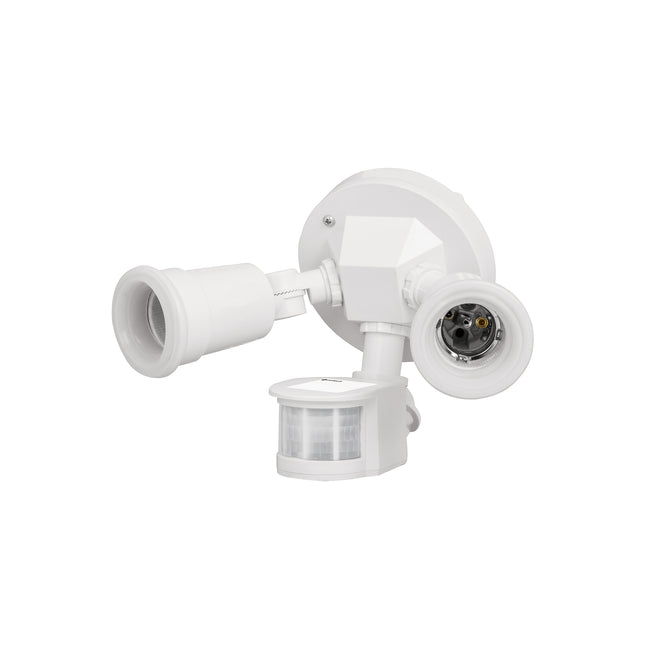 Arbotante blanco c/sensor movimiento, lámparas no incluidas
