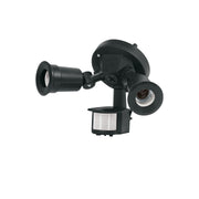 Arbotante negro c/sensor movimiento, lámparas no incluidas