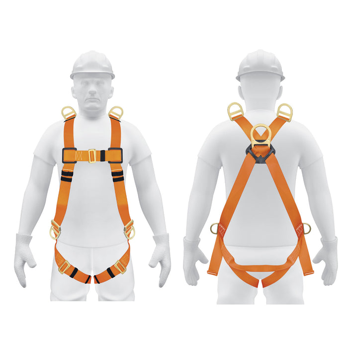 Arnés de cuerpo completo con 5 anillos, ANSI, TRUPER