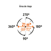 Aspersor metálico 11' una vía, estaca metálica, TRUPER