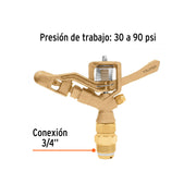 Aspersor agrícola de 3/4' fundido en latón, TRUPER