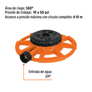 Aspersor base metálica, con 8 funciones, TRUPER