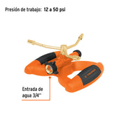 Aspersor metálico de 3 brazos con base plástica, TRUPER