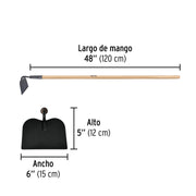Azadón jardinero, mango de madera 48', PRETUL