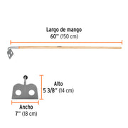 Azadón mezclero, cabeza forjada 7', mango de 60', TRUPER