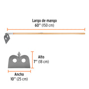 Azadón mezclero, cabeza forjada 10', mango de 60', TRUPER