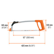 Arco 12' profesional tubular de acero para segueta, TRUPER