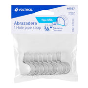 Bolsa c/10 abrazaderas tipo uña 3/8' p/tubo pared delgada