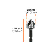 Avellanador HSS cambio rápido 3/4', TRUPER