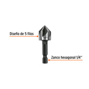 Avellanador HSS cambio rápido 5/8', TRUPER