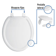 Asiento redondo ligero para WC, abierto, blanco, BASIC