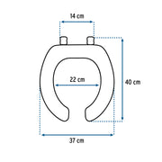 Asiento redondo ligero para WC, abierto, hueso, BASIC