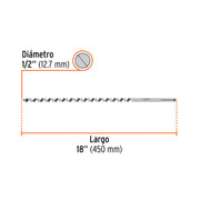 Broca auger tipo berbiquí 1/2' X 18', TRUPER