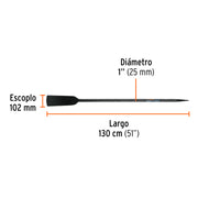 Barra cavadora 1' x 130 cm, escoplo 102 mm, TRUPER