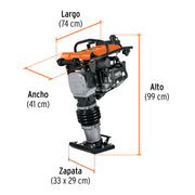 Bailarina compactadora 5.5 HP, motor Honda GX160, TRUPER