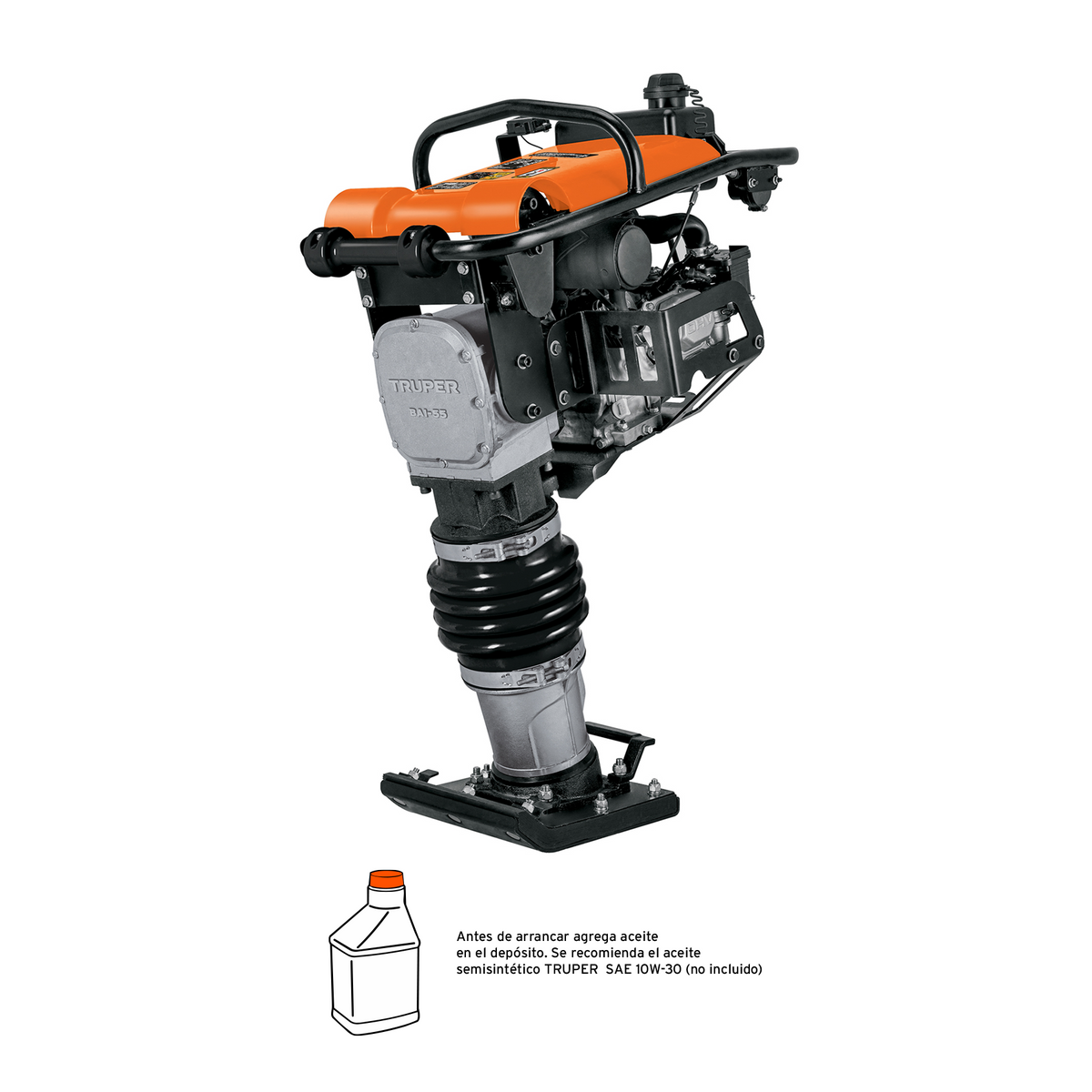 Bailarina compactadora 5.5 HP, motor Honda GX160, TRUPER