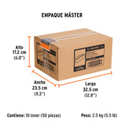 1 banda de lija 3 x 21' óxido de aluminio grano 50, 5 pzs