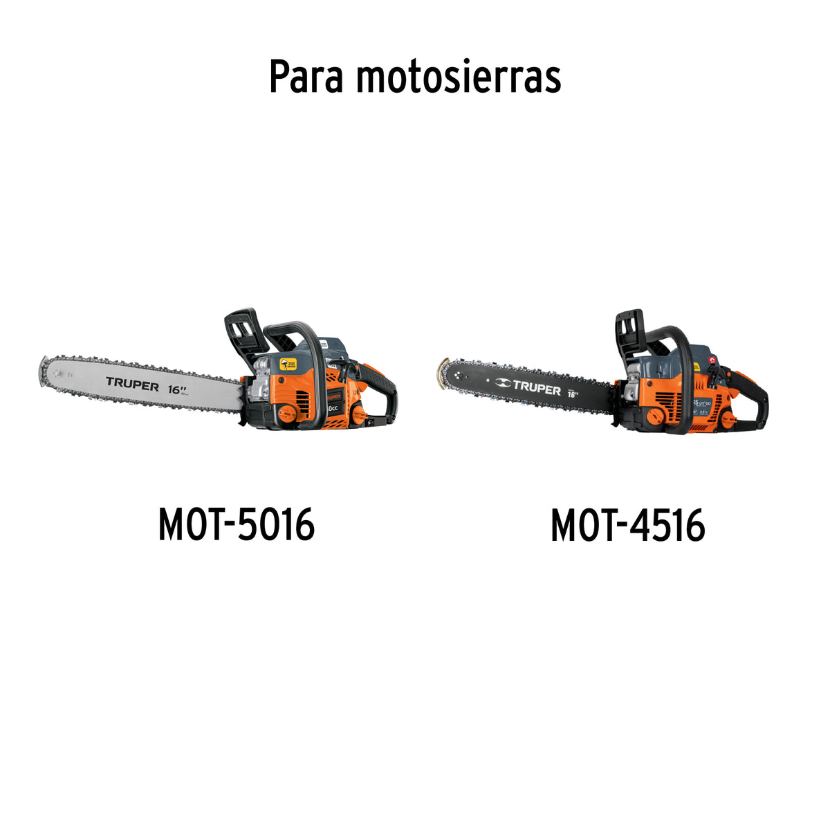 Barra de repuesto 16' p/motosierra a gasolina 45/50cc