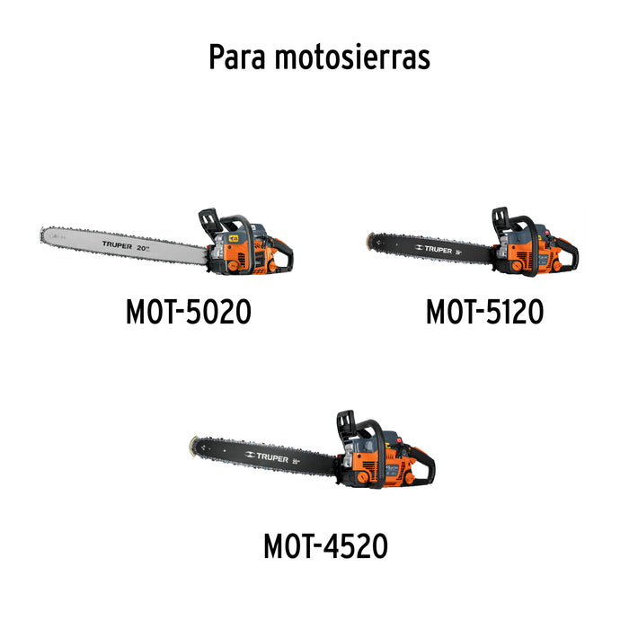 Barra de repuesto 20' p/motosierra a gasolina 45/50cc