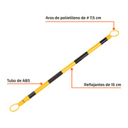 Barra extensible de 1.3 a 2.1 m reflejante para conos