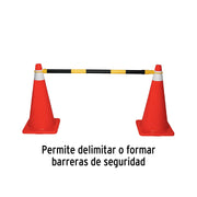 Barra extensible de 1.3 a 2.1 m reflejante para conos
