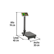 Báscula electrónica de plataforma, plegable, 100 kg. PRETUL