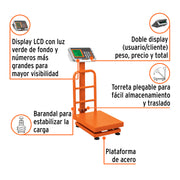 Báscula electrónica de plataforma, plegable, 100 kg, TRUPER