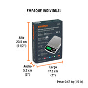 Báscula electrónica de precisión, recargable, 3 kg, TRUPER
