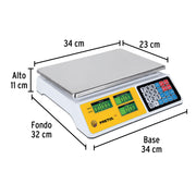 Báscula electrónica multifunciones 40 kg, PRETUL
