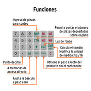 Báscula electrónica multifunciones con torreta 40 kg, TRUPER