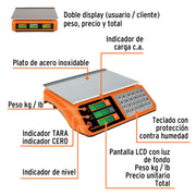 Báscula electrónica multifunciones 40 kg, TRUPER