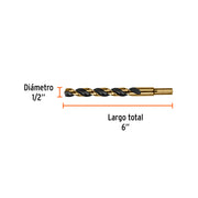 Broca HSS 1/2' Trugold para metal, TRUPER EXPERT