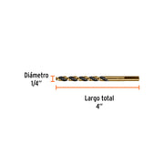 Broca HSS 1/4' Trugold para metal, TRUPER EXPERT