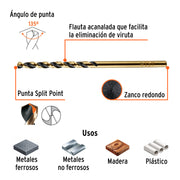 Broca HSS 1/8' Trugold para metal en blíster, EXPERT
