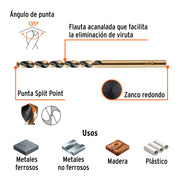 Broca HSS 11/64' Trugold para metal en blíster, EXPERT