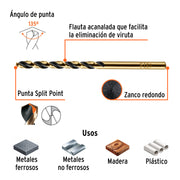 Broca HSS 11/64' Trugold para metal, TRUPER EXPERT