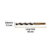 Broca HSS 11.5 mm Trugold para metal, TRUPER EXPERT