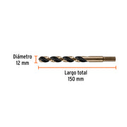 Broca HSS 12.0 mm Trugold para metal, TRUPER EXPERT